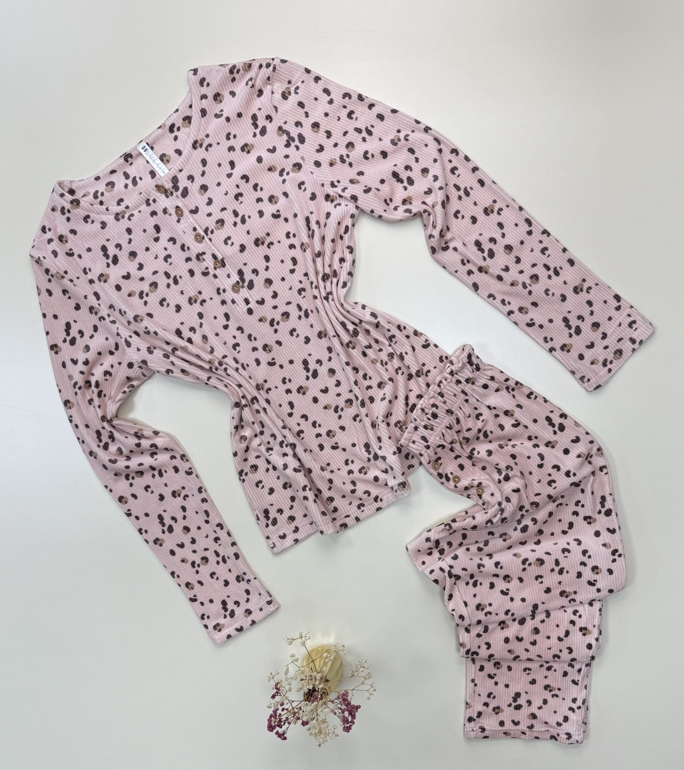 Pyjama pantalon haut manche longue " Rose "