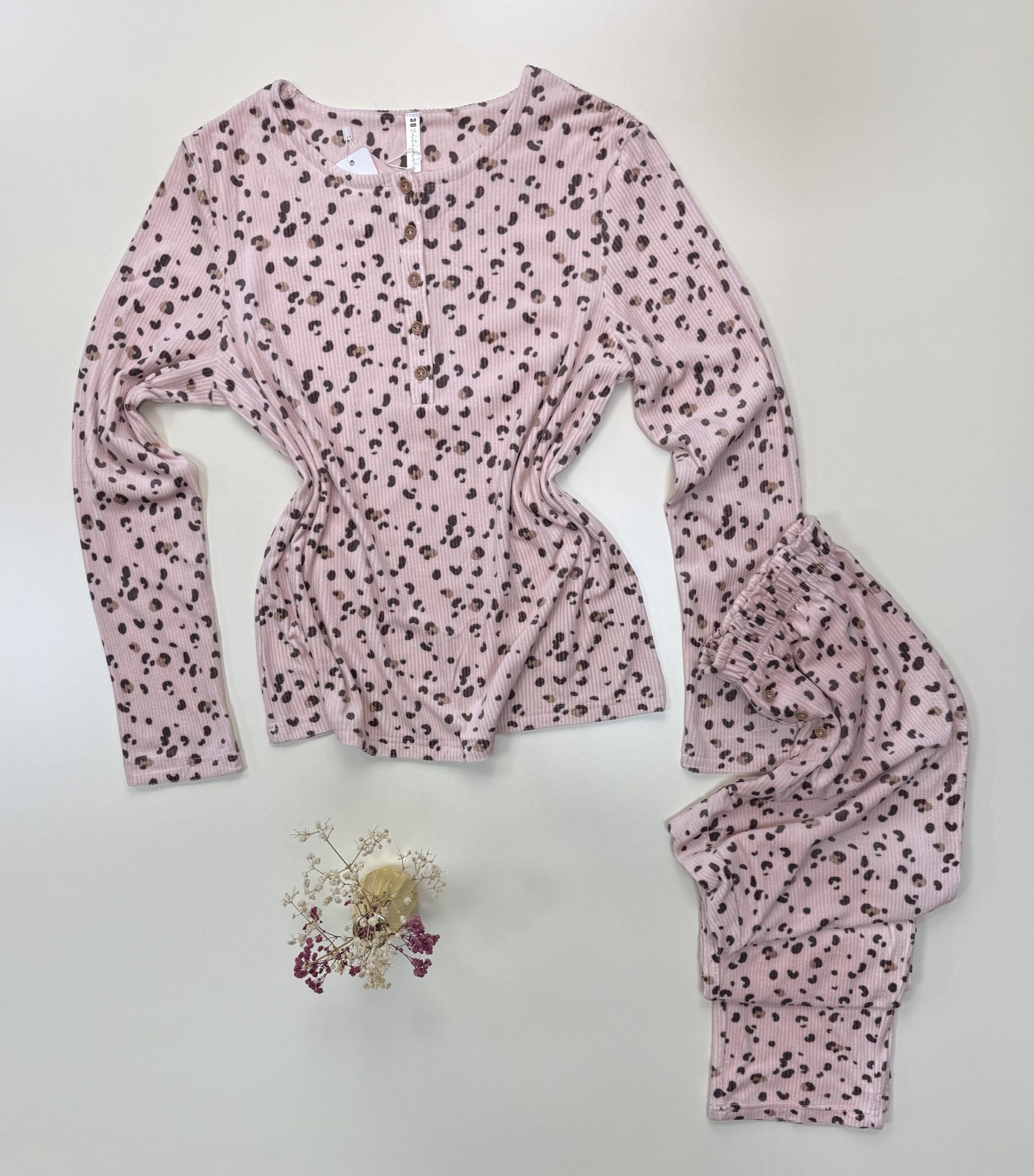 Pyjama pantalon haut manche longue " Rose " – Image 2