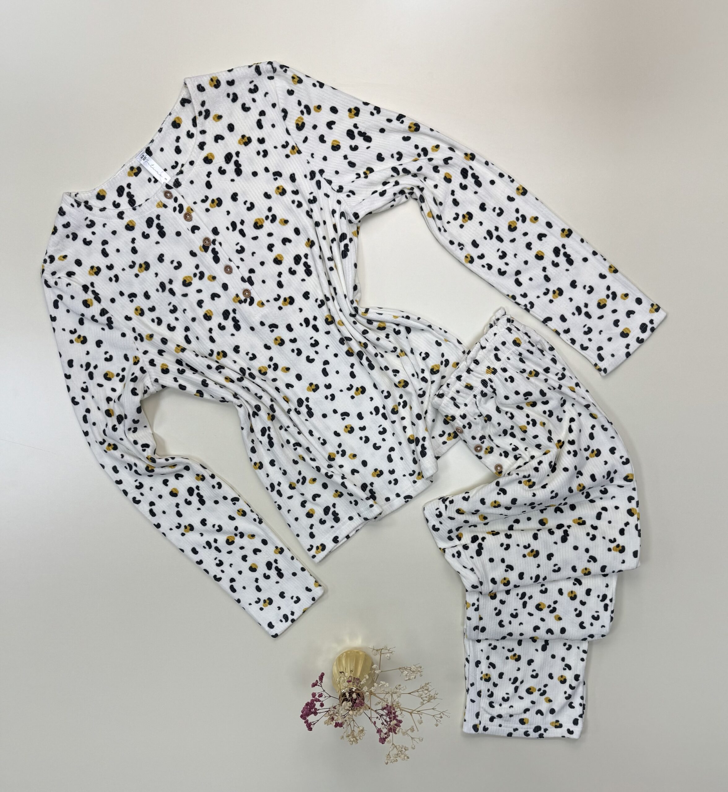 Pyjama pantalon haut manche longue " Blanc cassé "