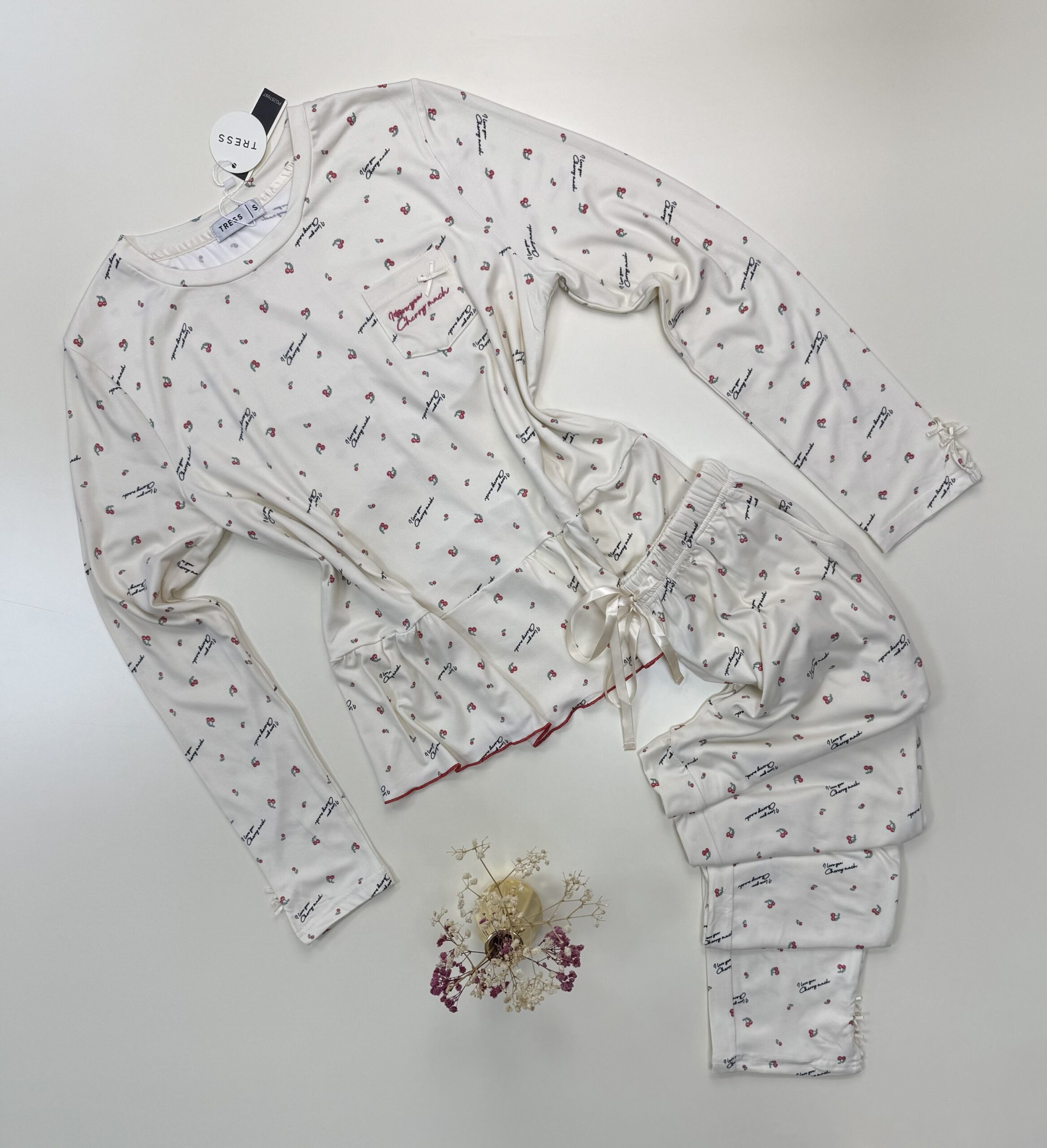 Pyjama pantalon haut manche longue " Blanc cassé "