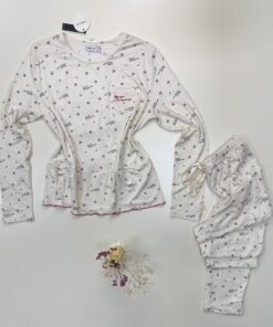 Alternative view of Pyjama pantalon haut manche longue " Blanc cassé "