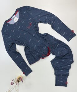 Pyjama pantalon haut manche longue " Bleu  "