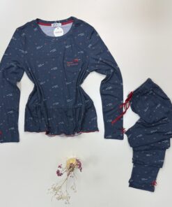 Alternative view of Pyjama pantalon haut manche longue " Bleu  "