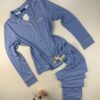 Pyjama pantalon haut manche longue boutonné  " Bleu "