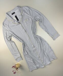 Chemise de nuit boutonné " Blanc a rayures "