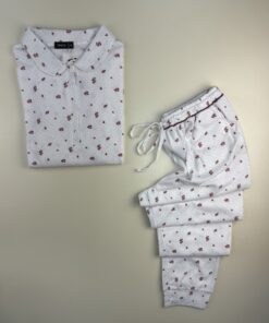 Alternative view of Pyjama pantalon haut manche longue boutonné " Blanc "