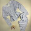 Pyjama pantalon haut manche longue boutonné " Bleu "