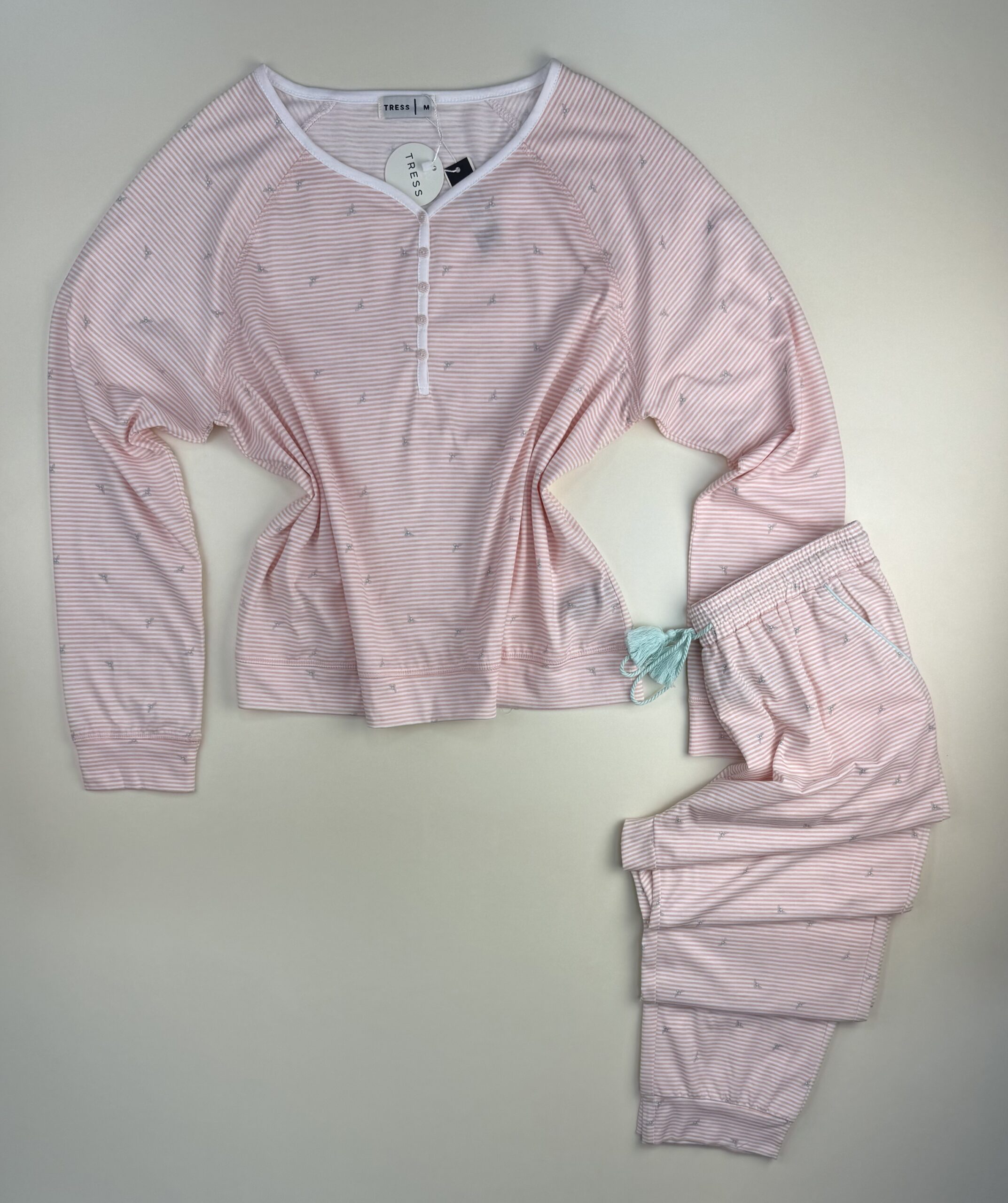Pyjama pantalon haut manche longue boutonné " Rose " – Image 3
