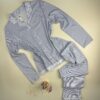 Pyjama pantalon haut manche longue boutonné " Bleu "