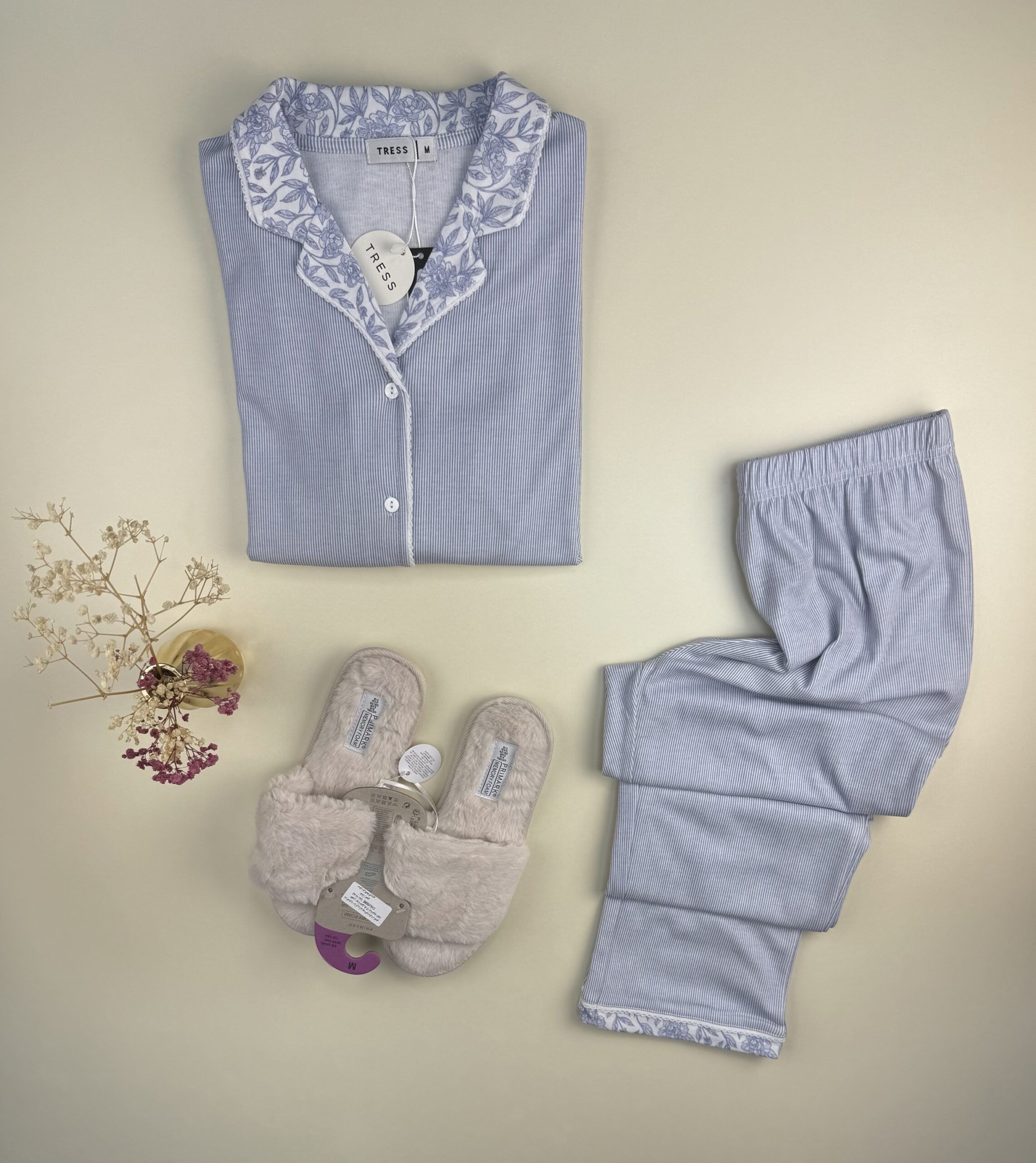 Pyjama pantalon haut manche longue boutonné " Bleu " – Image 2