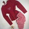 Pyjama pantalon haut manche longue   " Bordeaux "