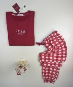 Alternative view of Pyjama pantalon haut manche longue   " Bordeaux "