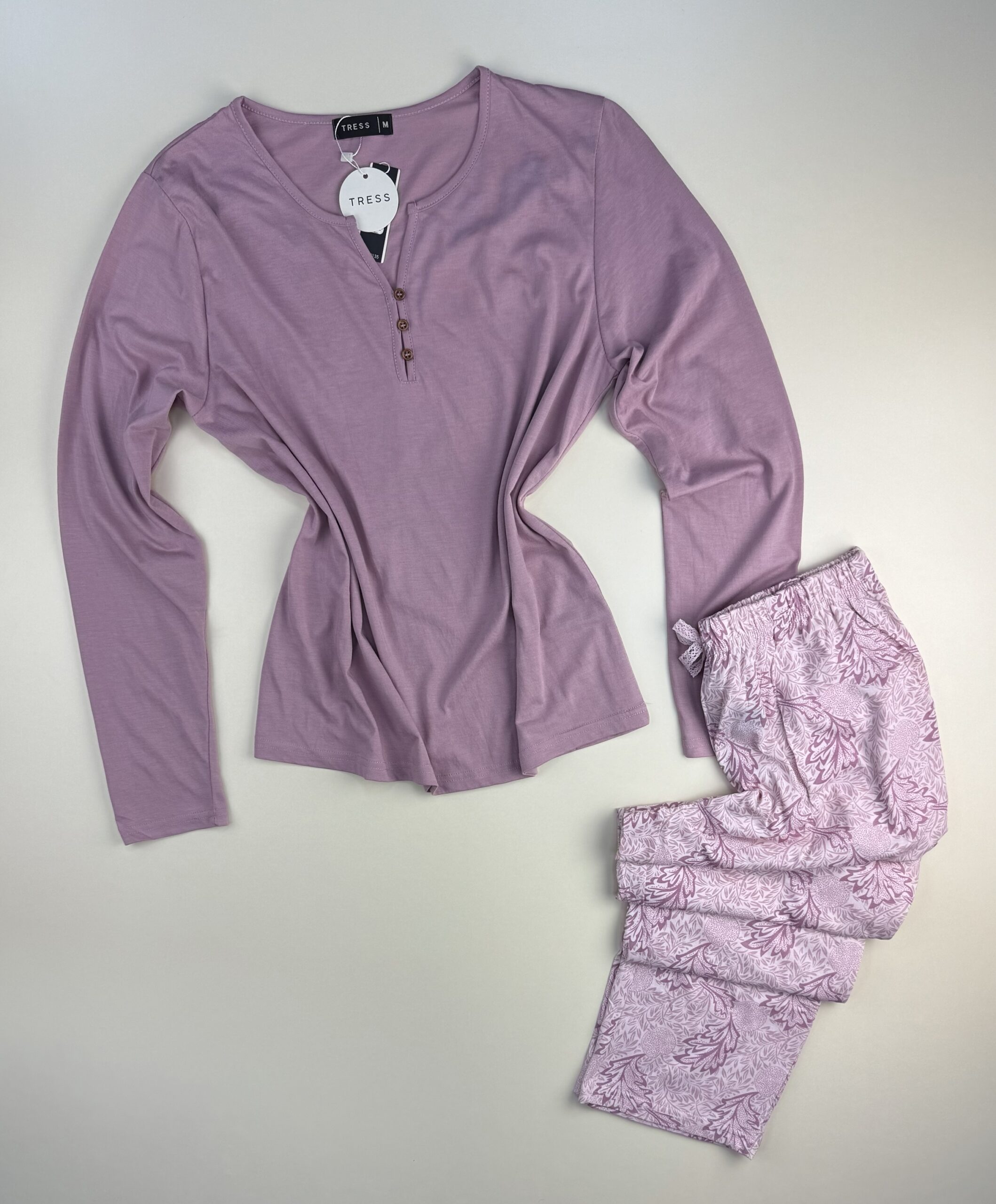 Pyjama pantalon haut manche longue " Mauve " – Image 3