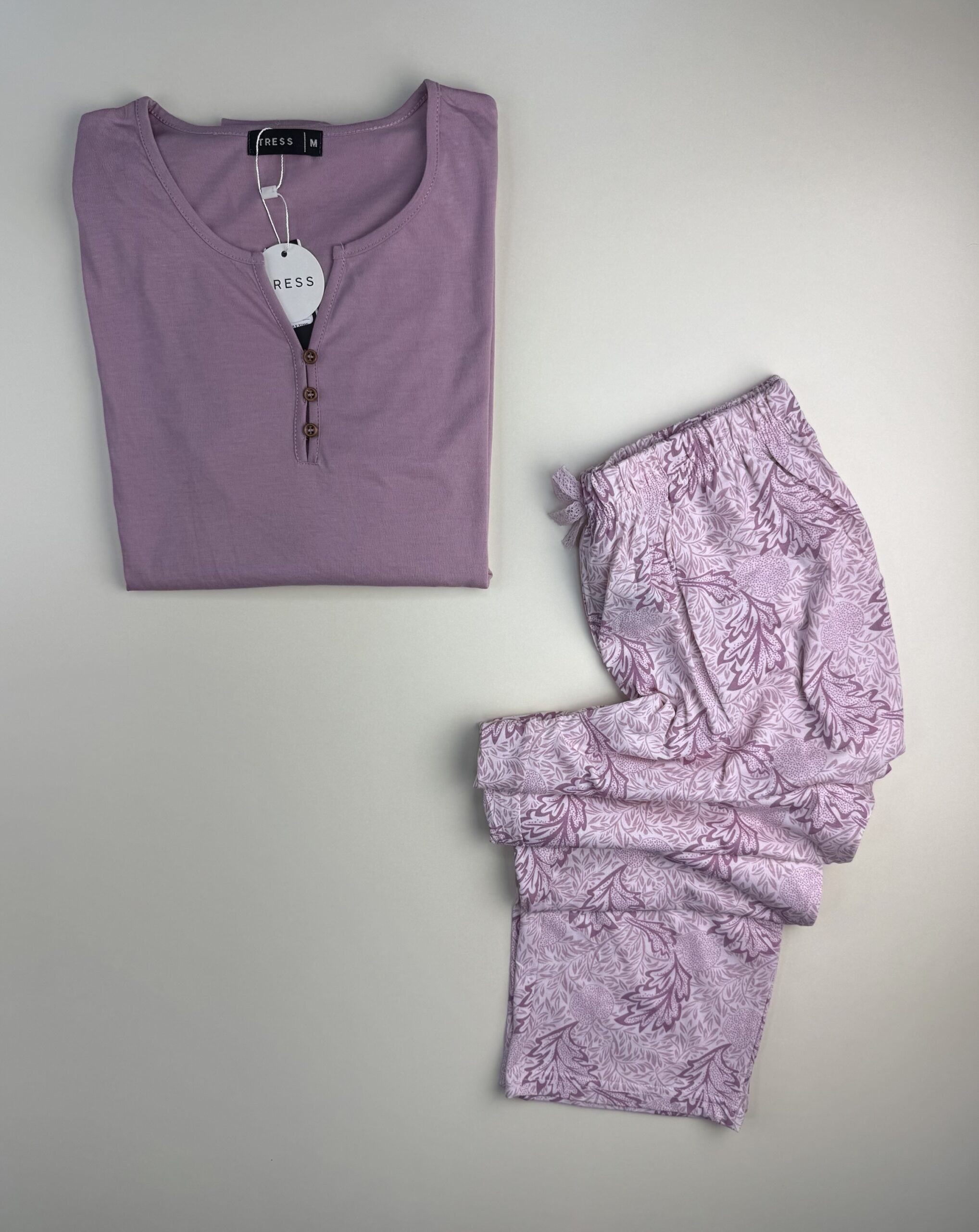 Pyjama pantalon haut manche longue " Mauve " – Image 2