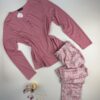 Pyjama pantalon haut manche longue " Rose "