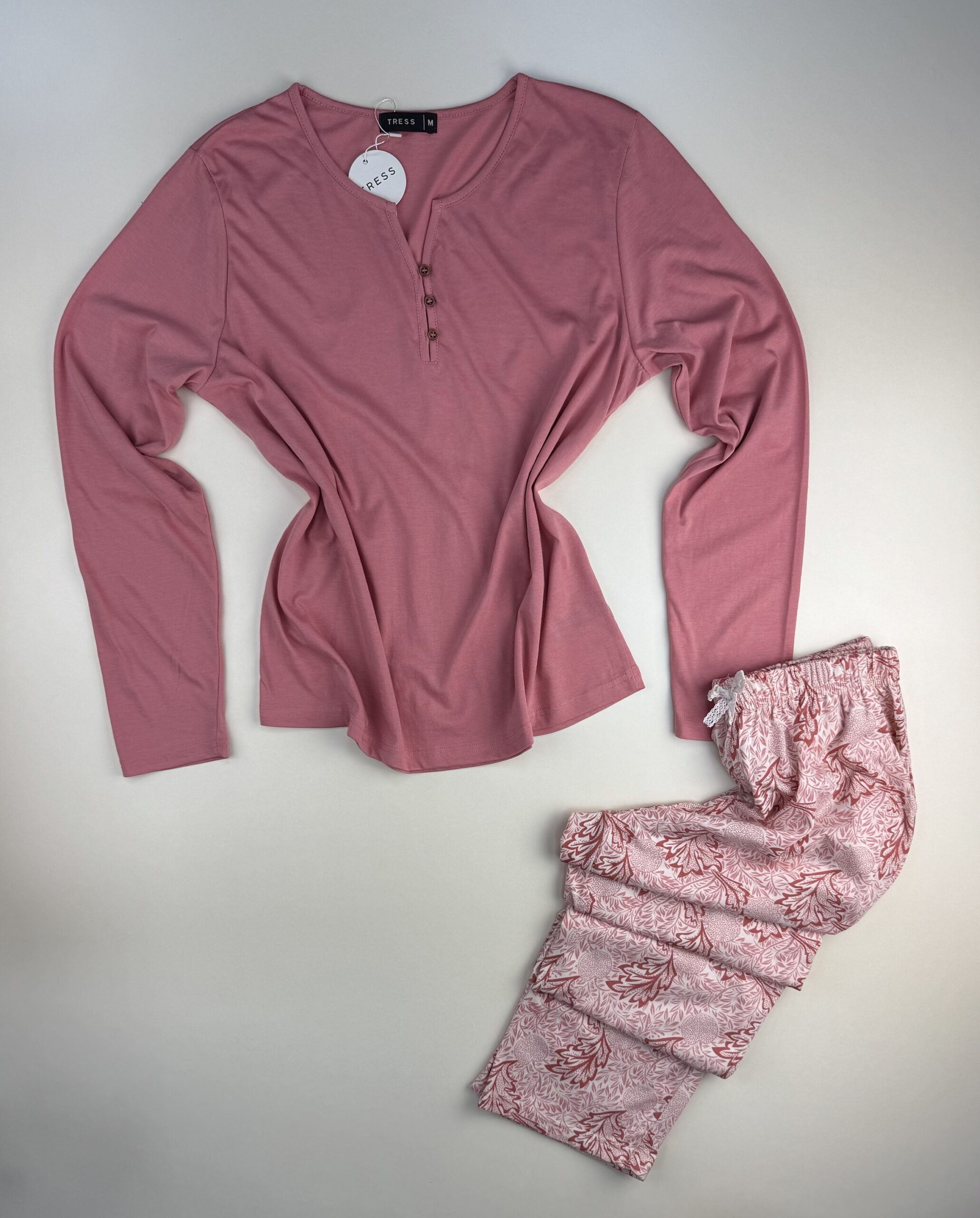 Pyjama pantalon haut manche longue " Rose " – Image 3