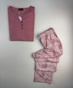 Alternative view of Pyjama pantalon haut manche longue " Rose "