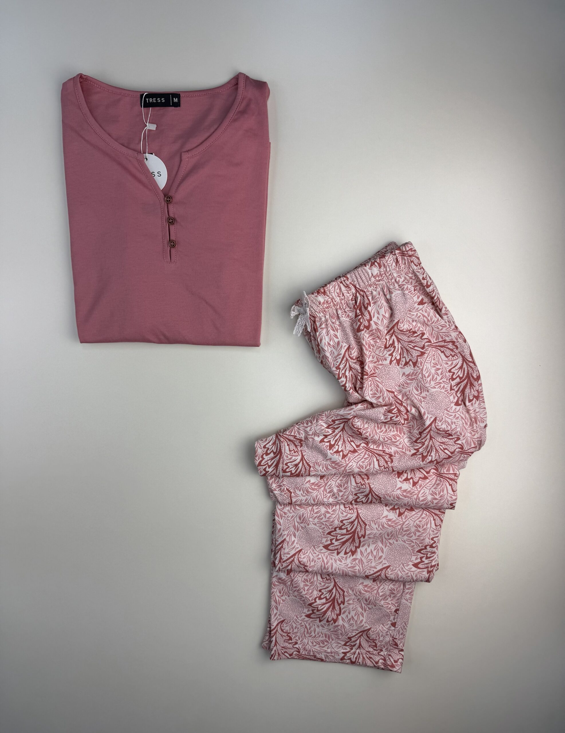 Pyjama pantalon haut manche longue " Rose " – Image 2