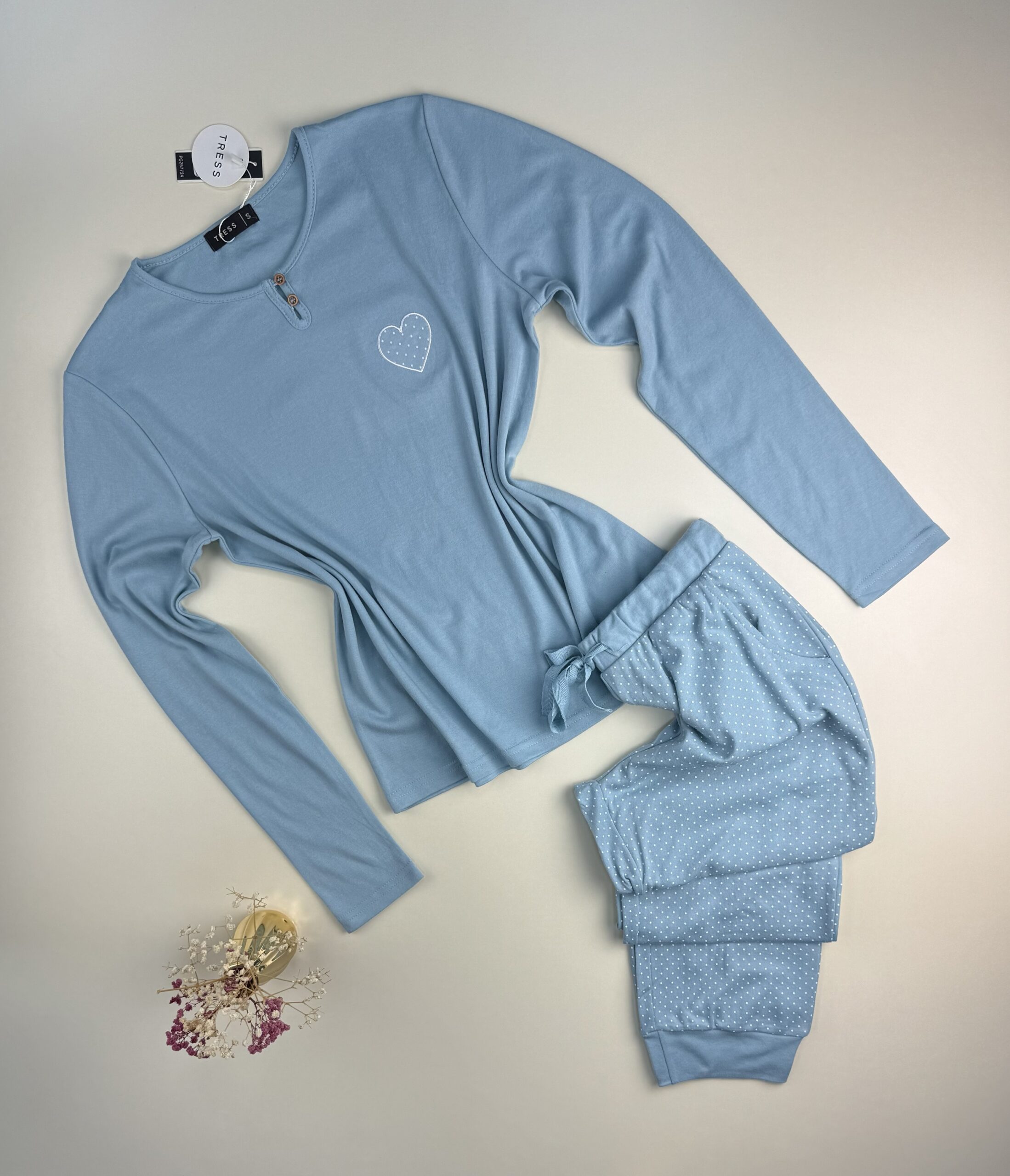 Pyjama pantalon haut manche longue " Bleu "