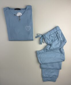 Alternative view of Pyjama pantalon haut manche longue " Bleu "