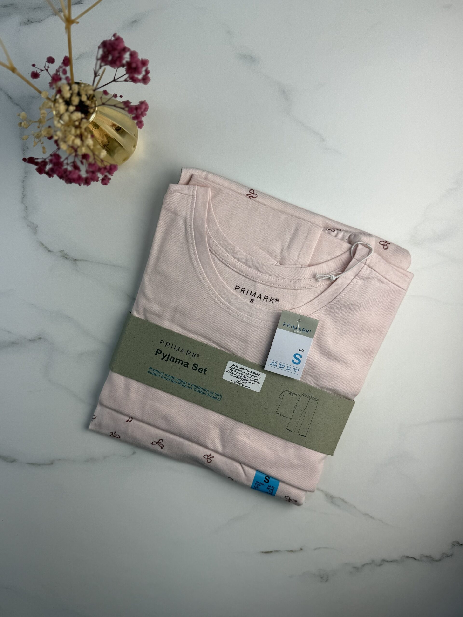 Pyjama haut demi manche pantalon primark " à motifs rose " – Image 2