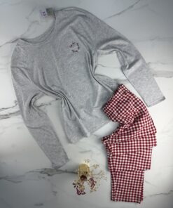 Pyjama haut manche longue - Primark -  " à carreaux rouge  "