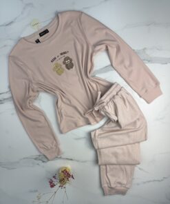 Pyjama pantalon haut manche longue   " Rose clair "