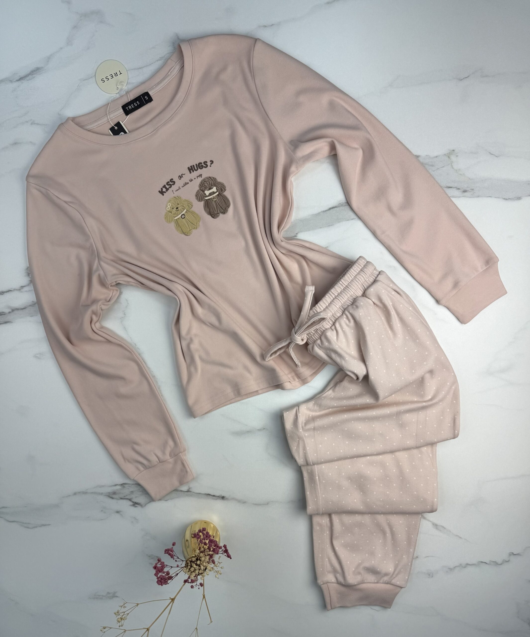Pyjama pantalon haut manche longue   " Rose clair "
