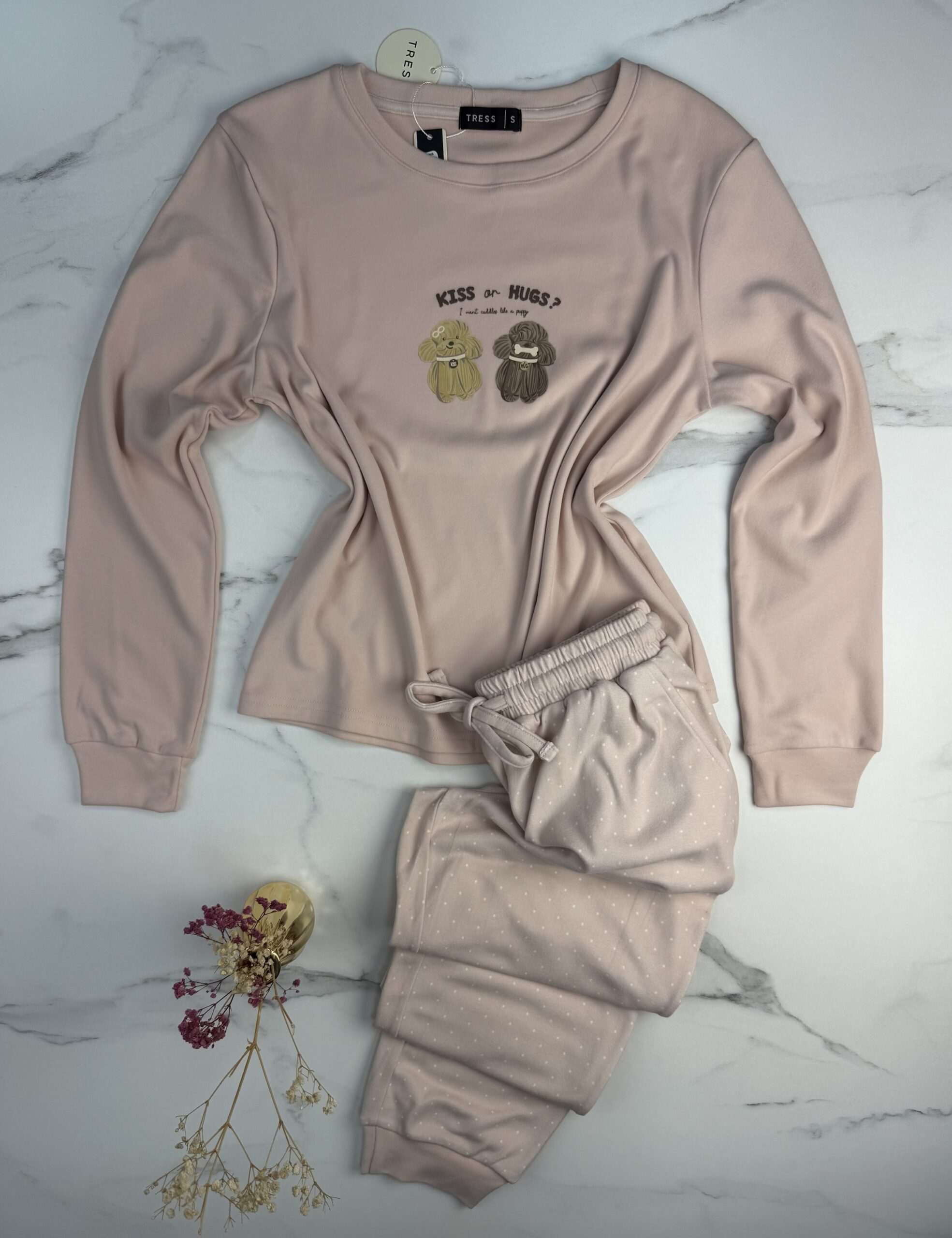 Pyjama pantalon haut manche longue   " Rose clair " – Image 3