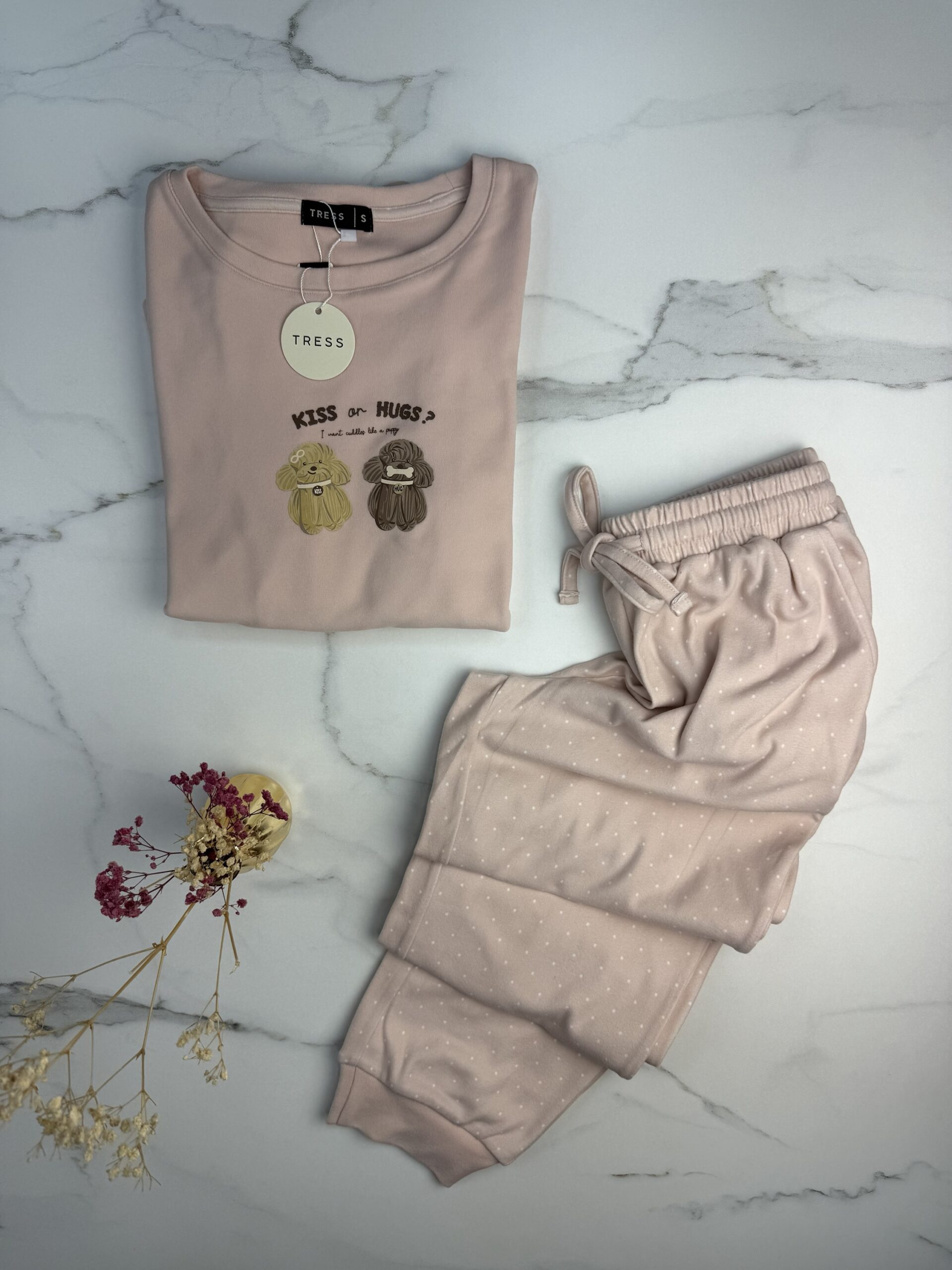 Pyjama pantalon haut manche longue   " Rose clair " – Image 2