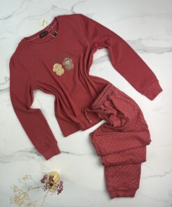 Pyjama pantalon haut manche longue   " Rose foncé "