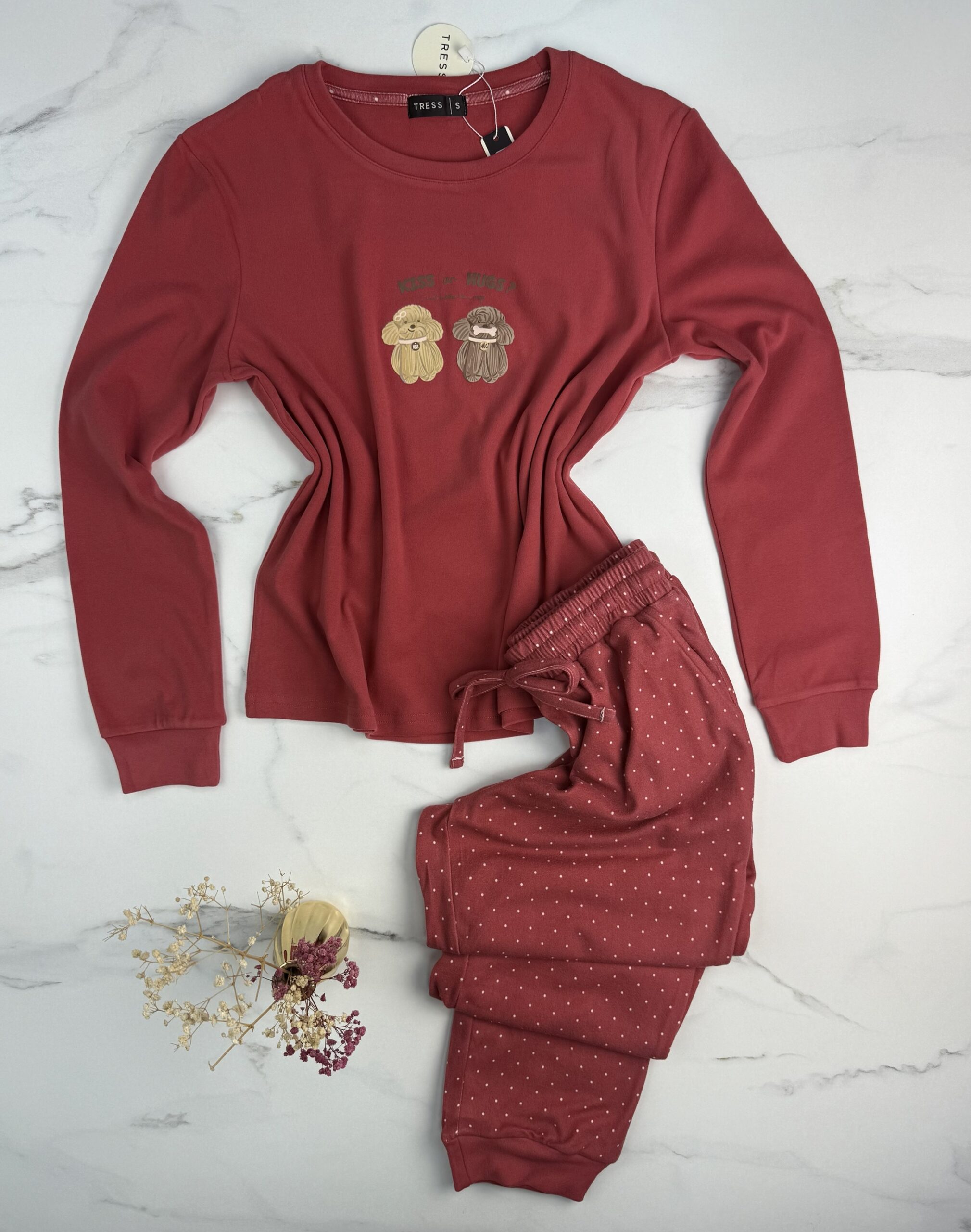 Pyjama pantalon haut manche longue   " Rose foncé " – Image 3