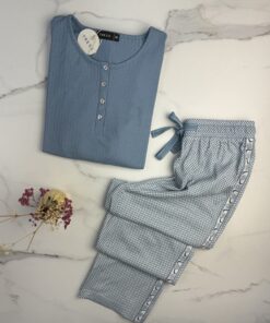 Alternative view of Pyjama pantalon haut manche longue " Bleu "