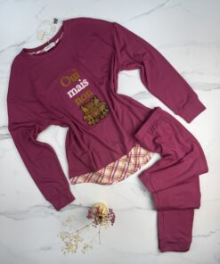 Pyjama pantalon haut manche longue " Rose "