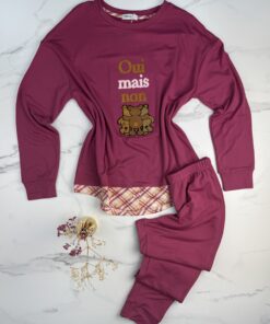 Alternative view of Pyjama pantalon haut manche longue " Rose "