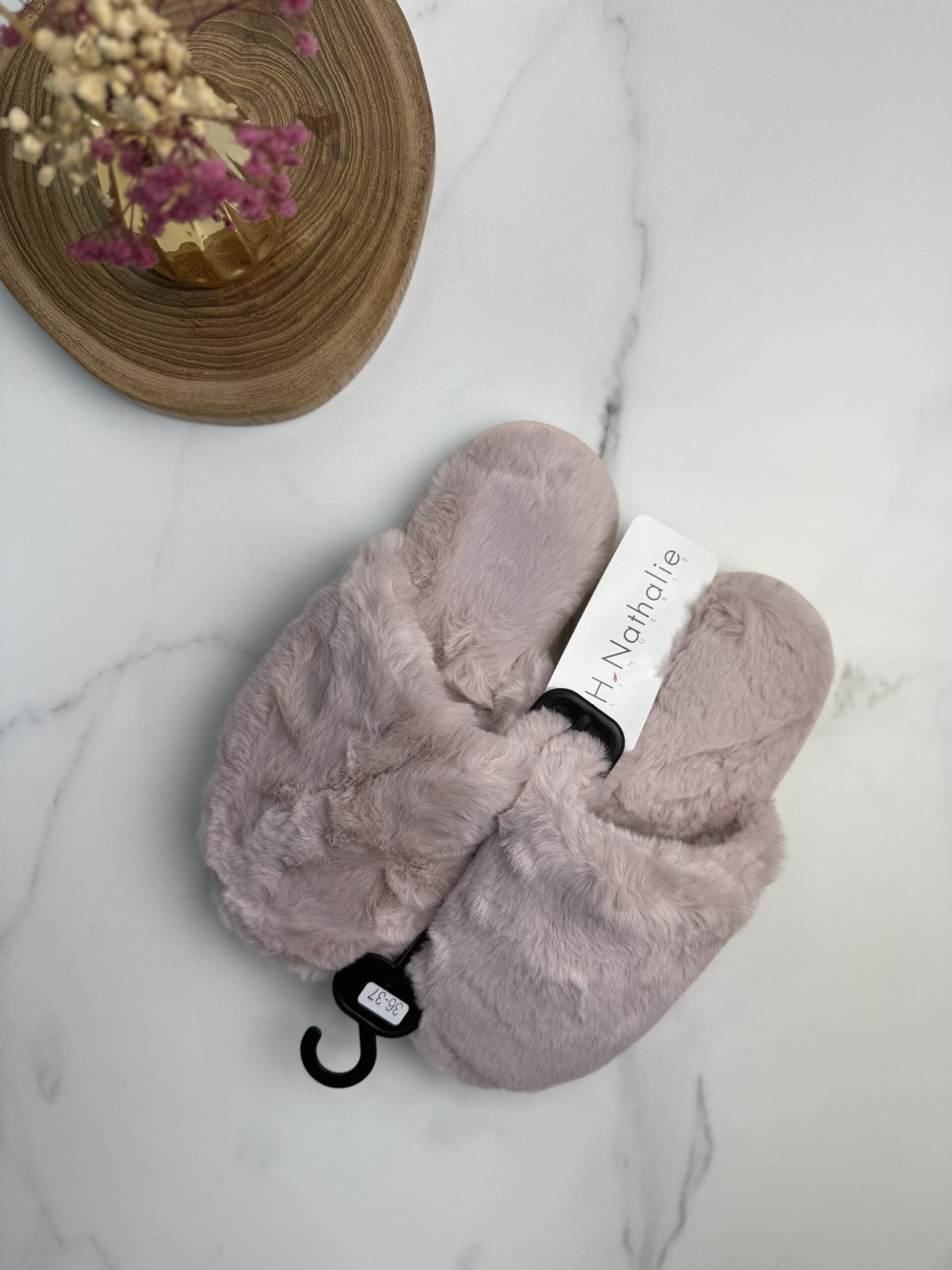 Pantoufle ferme h-nathalie " Rose "