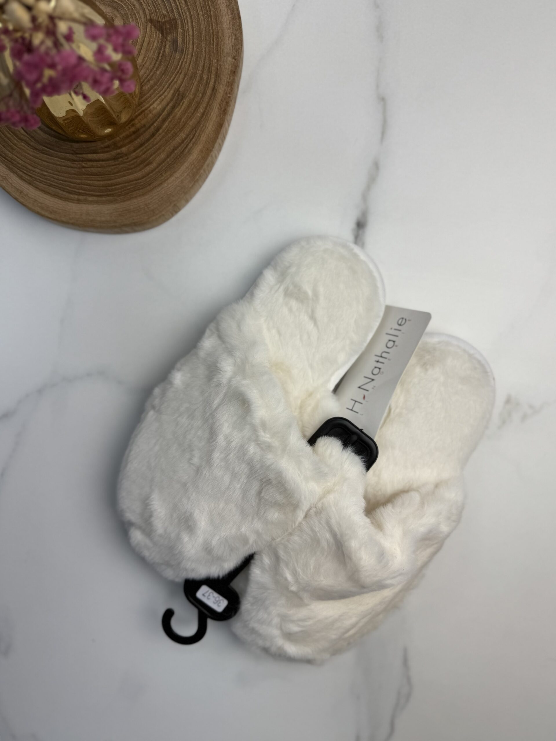 Pantoufle ferme h-nathalie " Blanc "