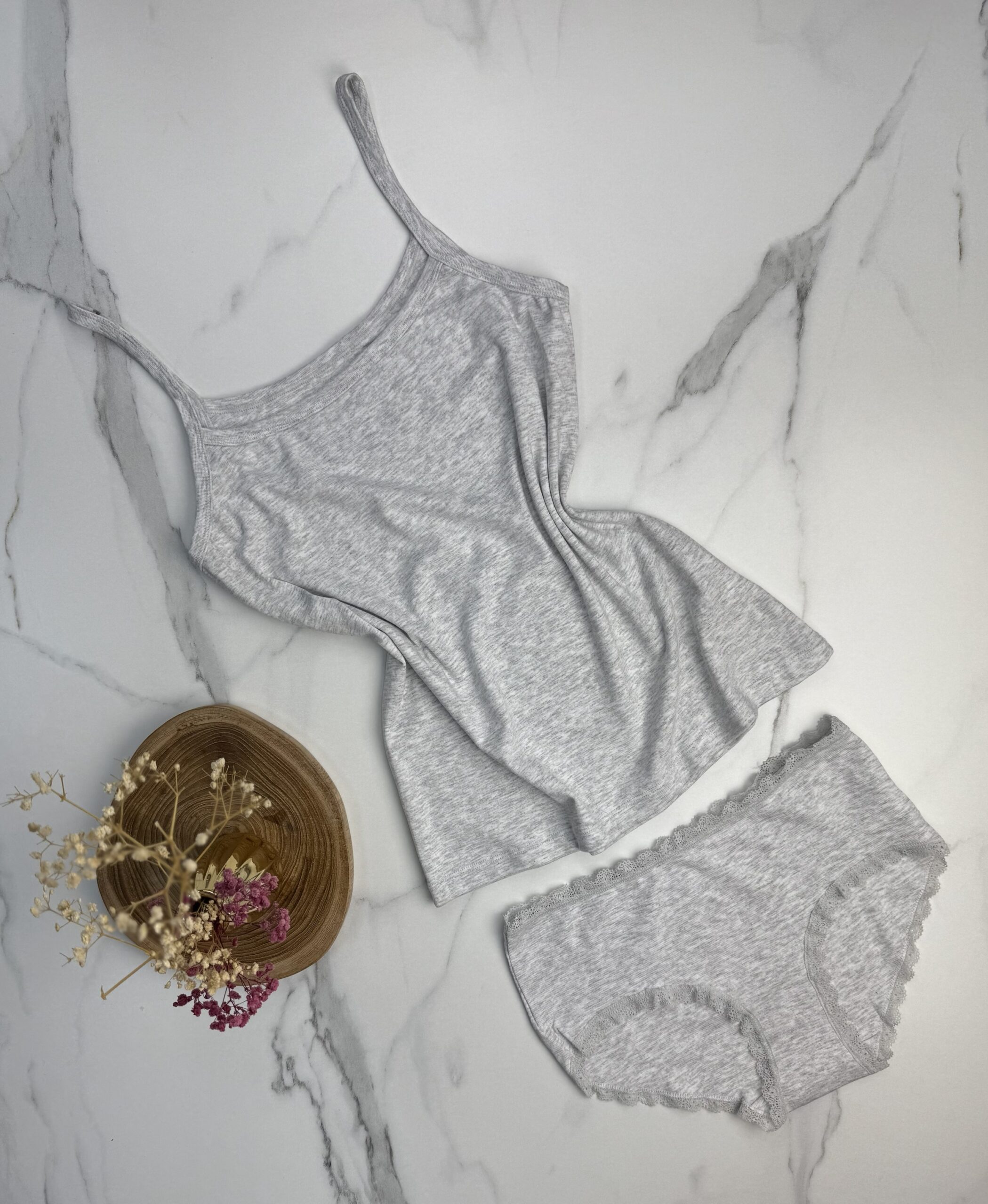 Tricot de peau + bas " Gris " – Image 3