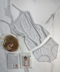 Tricot de peau + bas " Gris "