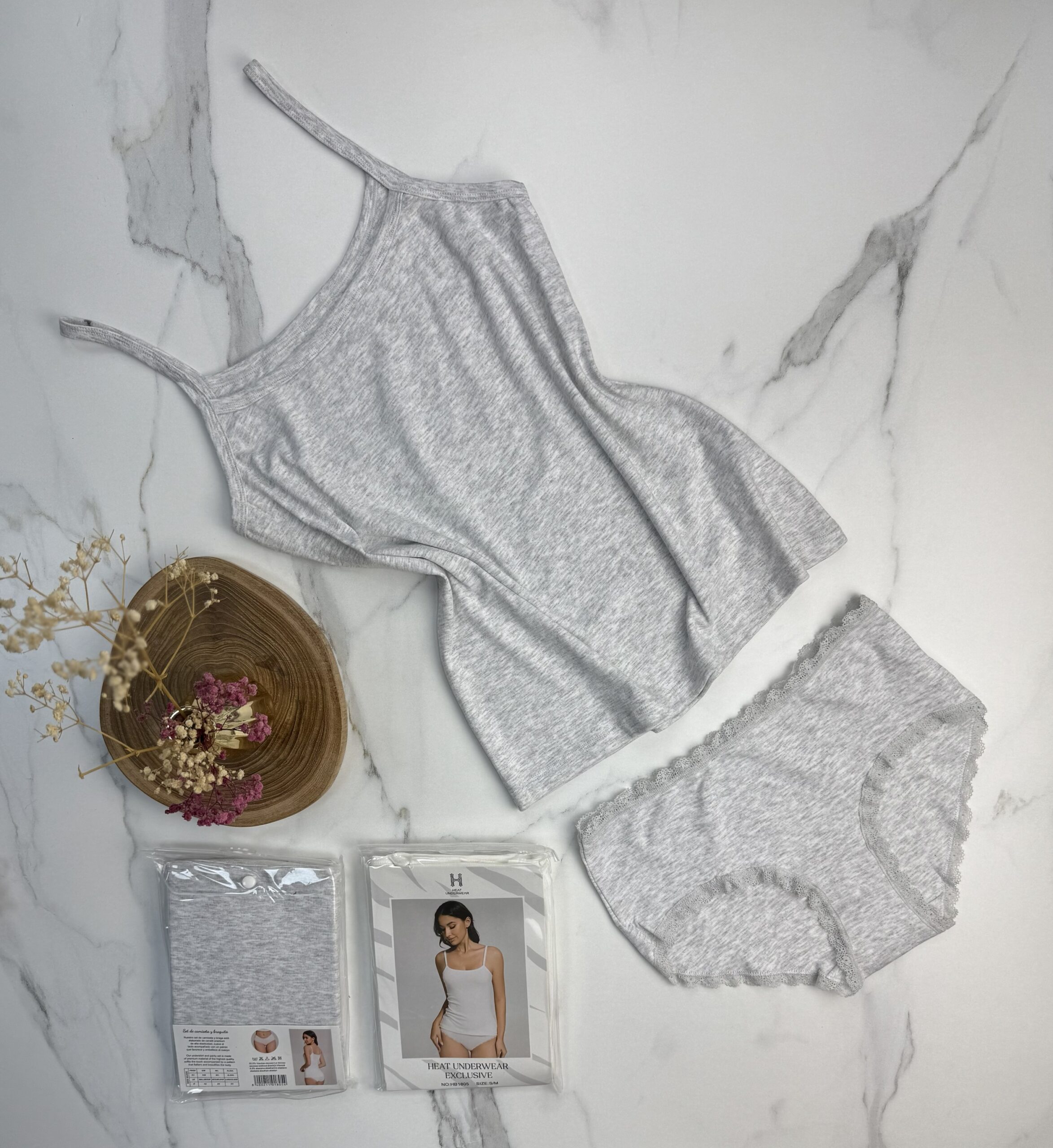 Tricot de peau + bas " Gris "