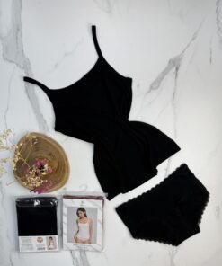 Tricot de peau + bas " Noir "