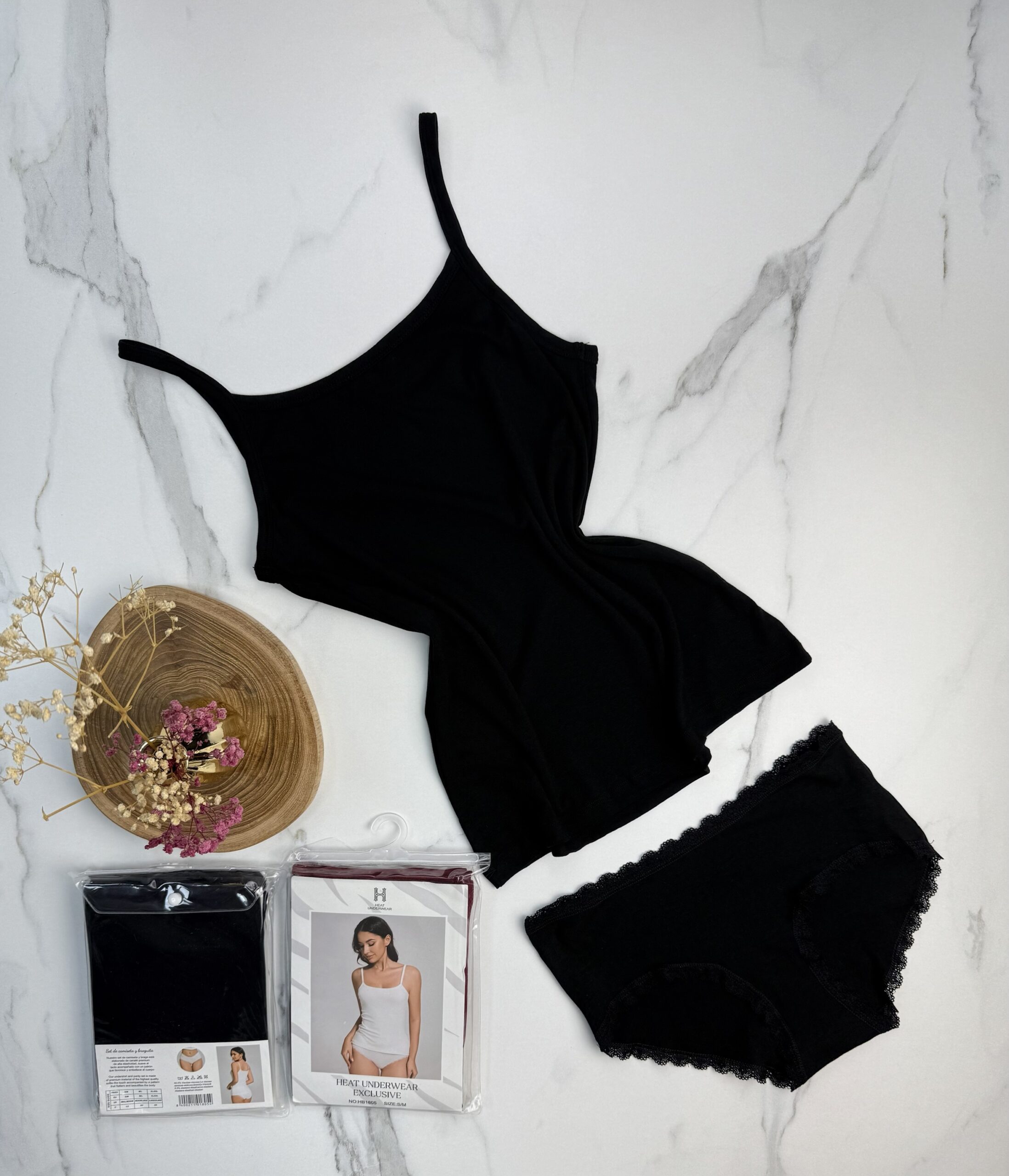 Tricot de peau + bas " Noir "