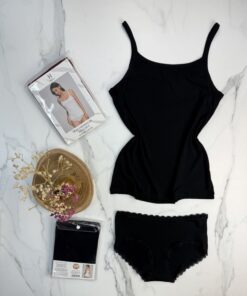 Alternative view of Tricot de peau + bas " Noir "