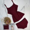Tricot de peau + bas " Bordeaux "