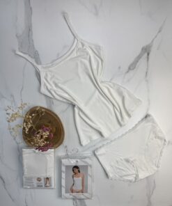 Tricot de peau + bas " Blanc "