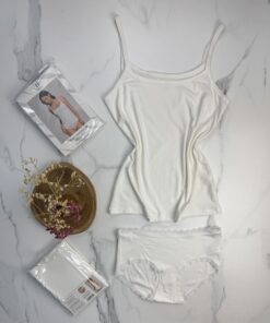 Alternative view of Tricot de peau + bas " Blanc "