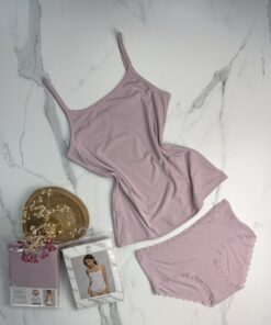 Tricot de peau + bas " rose "