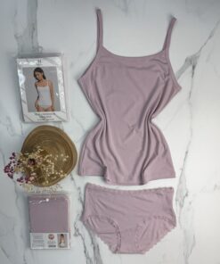 Alternative view of Tricot de peau + bas " rose "