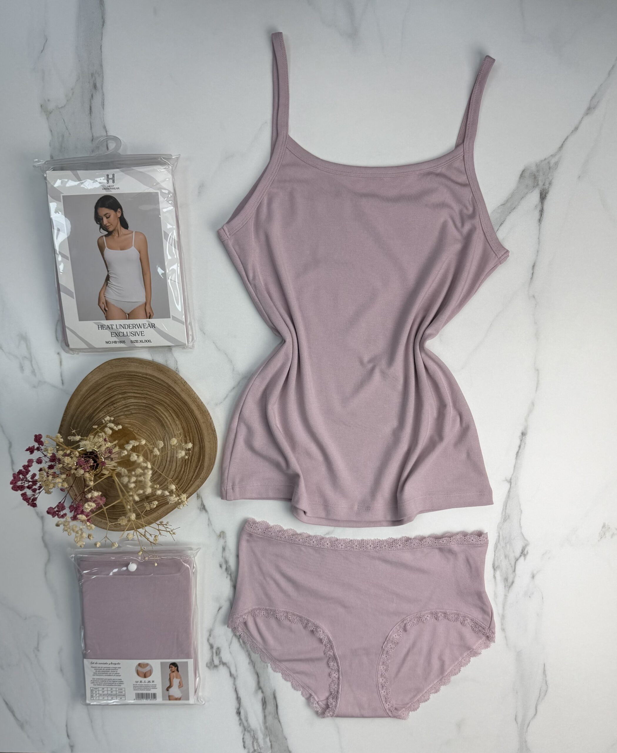 Tricot de peau + bas " rose " – Image 2