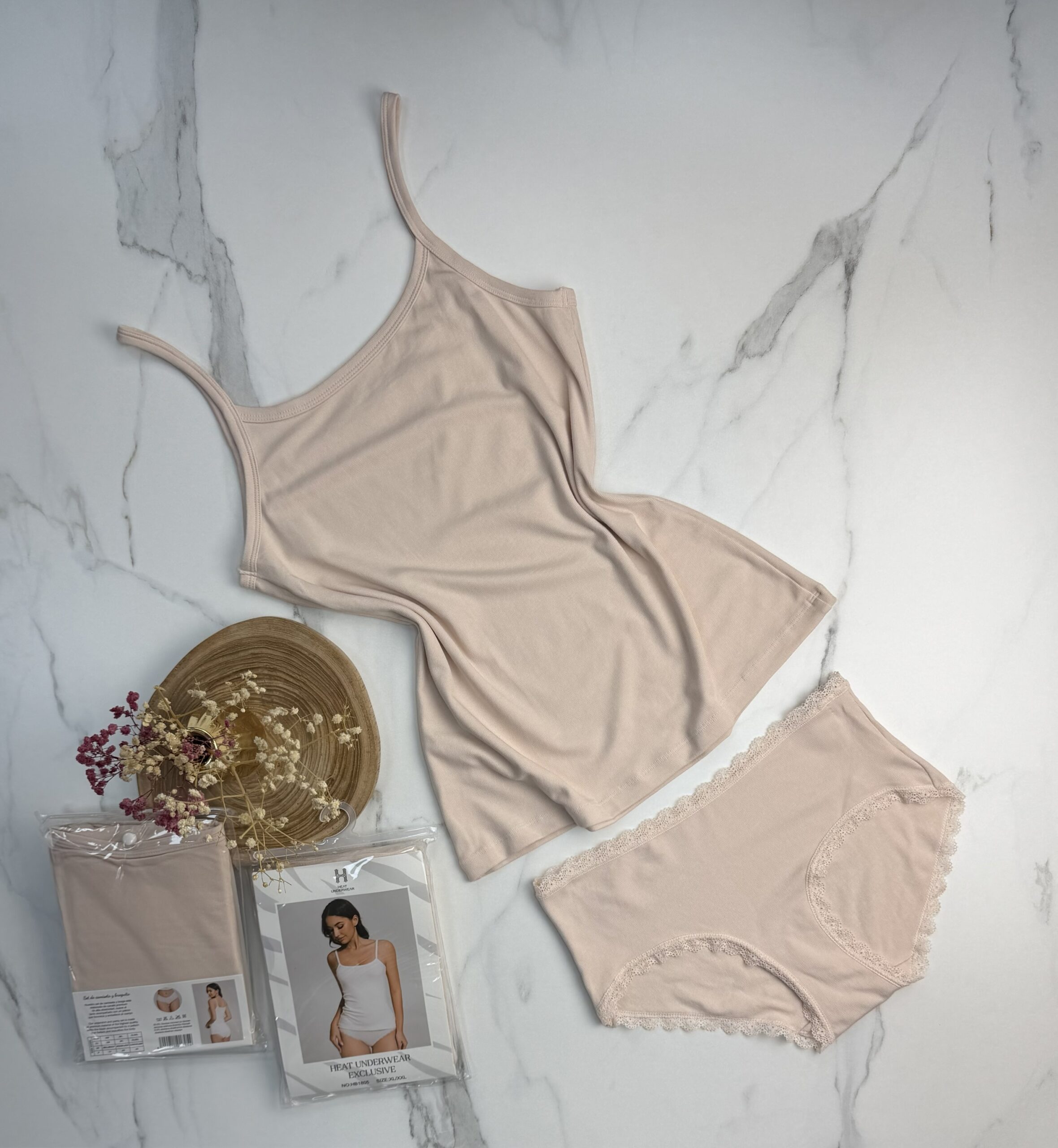 Tricot de peau + bas " beige "